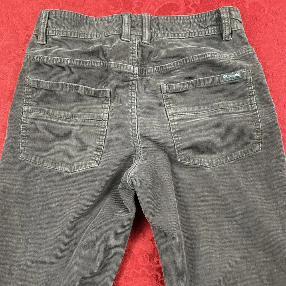 Columbia Corduroy Chino Pants Mens 30x32(meas 30) Gray 5 Pocket Straight Fit‎